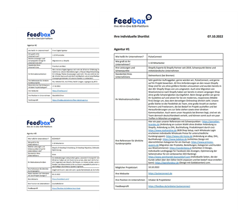 Recevoir une liste de prestataires sur mesure