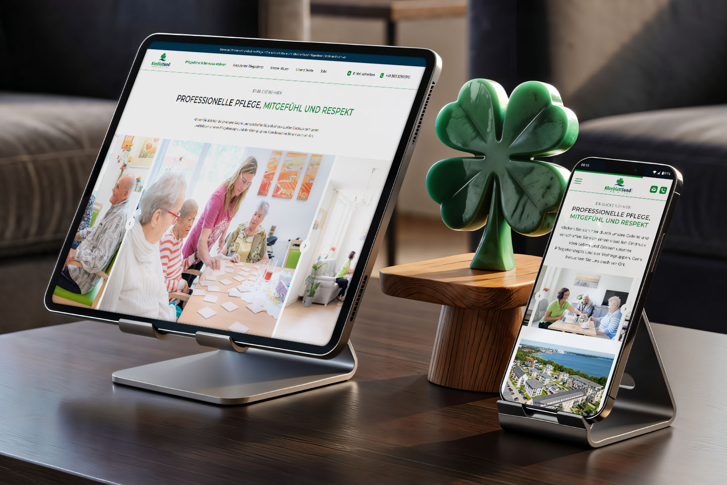 4eck Media | Webdesign & SEO/GEO Projet - One-pager moderne pour une entreprise de soins à domicile de Stralsund