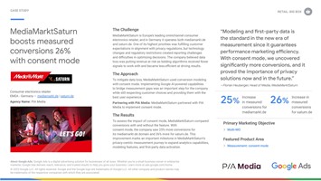 PIA Media MUC GmbH Projet - MediaMarktSaturn augmente ses ventes mesurées de 26 % grâce au mode de consentement