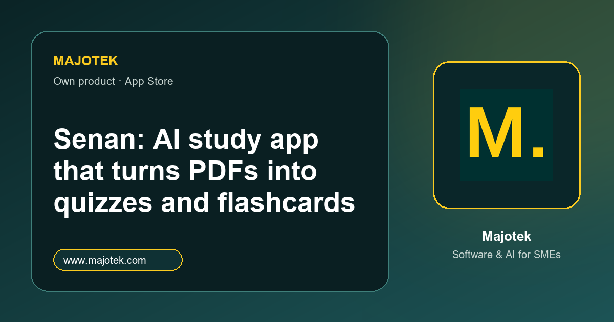 Majotek Projet - Senan : l’application de révision avec IA sur l’App Store