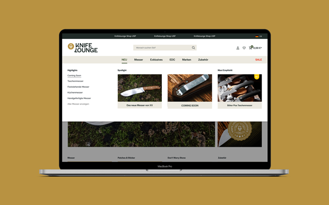 Digital Masters GmbH Projet - Identité d’entreprise et développement - Knife Lounge.