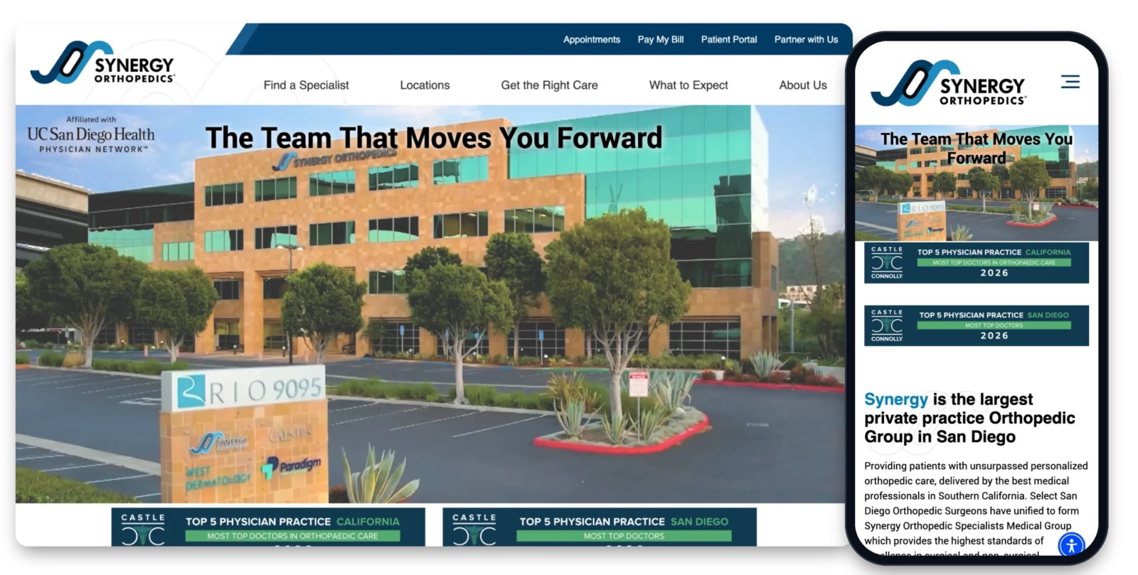 Creative Mindworks Projet - Site web de Synergy Orthopedics