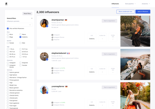 Outil de gestion de campagnes de marketing d’influence