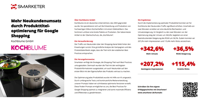 Smarketer GmbH | Google Ads Agentur Projet - Plus de chiffre d’affaires grâce à l’optimisation des titres produits pour Google Shopping