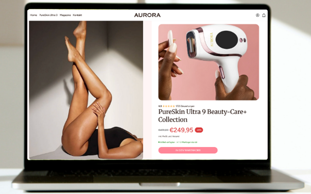 Vanced Media | Webdesign, Online-Marketing, SEO/GEO Projet - Boutique en ligne Shopify pour AURORA PureSkin