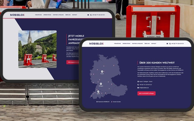 4eck Media | Webdesign & SEO/GEO Projet - Refonte du site web dédié aux barrières mobiles pour véhicules, avec des offres de location et des sites dans la région DACH.