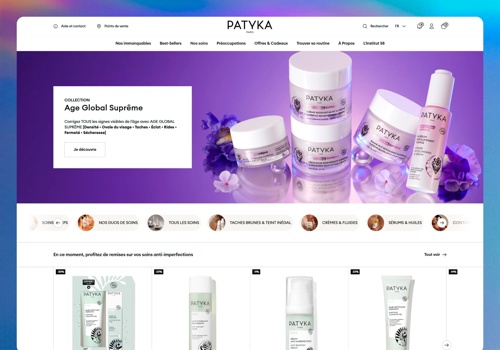 KNR Agency Projet - Refonte e-commerce de Patyka sur Shopify Plus