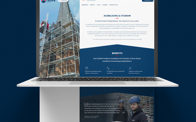 teamblau Internetmanufaktur Projet - Nouvel espace carrière pour Teupe