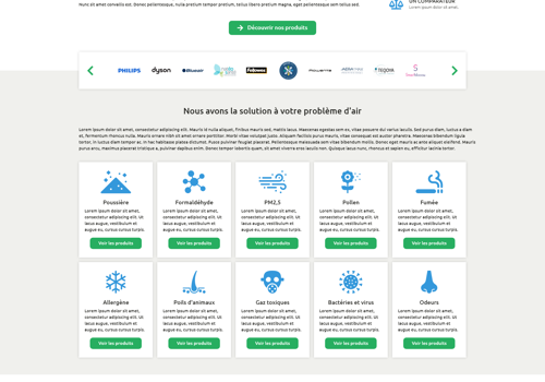 Valentin MIONNET Projet - PURIFICATEURS.FR - page d'accueil