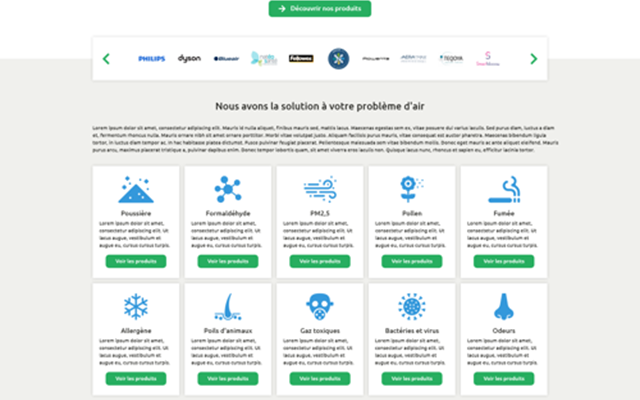 Valentin MIONNET Projet - PURIFICATEURS.FR - page d'accueil