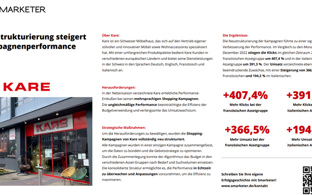 Smarketer GmbH | Google Ads Agentur Projet - La restructuration stimule la performance des campagnes