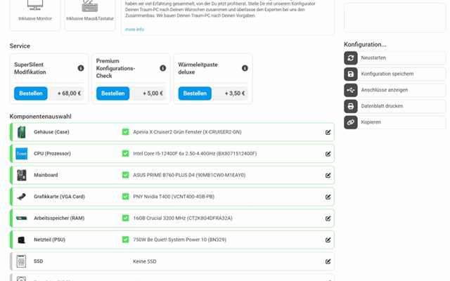 Kenner Soft Service GmbH Projet - Logiciel de configurateur de produits avec intelligence artificielle pour la boutique en ligne