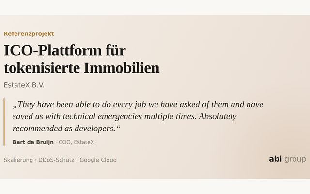 abi group GmbH Projet - Plateforme ICO pour des investissements immobiliers tokenisés